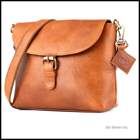 Vintage Leather Shoulder Bag Crossbody Purse Small Satchel Chic Retro